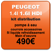 PEUGEOT 1.4l 1.6l HDI kit distribution pompe à eau   courroie accessoires 5l liquide refroidissement Main d’oeuvre 490€